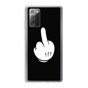 CaseCompany Middle finger black: Samsung Galaxy Note 20 / Note 20 5G Transparant Hoesje