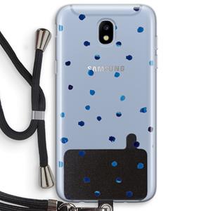 CaseCompany Blauwe stippen: Samsung Galaxy J5 (2017) Transparant Hoesje met koord