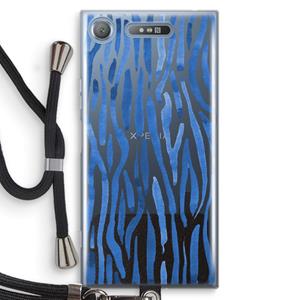 CaseCompany Blauwe nerven: Sony Xperia XZ1 Transparant Hoesje met koord