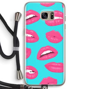 CaseCompany Bite my lip: Samsung Galaxy S7 Edge Transparant Hoesje met koord
