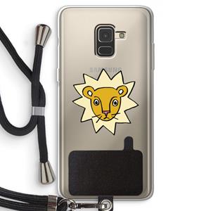 CaseCompany Kleine leeuw: Samsung Galaxy A8 (2018) Transparant Hoesje met koord