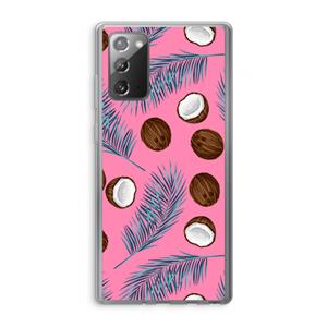 CaseCompany Kokosnoot roze: Samsung Galaxy Note 20 / Note 20 5G Transparant Hoesje