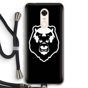 CaseCompany Angry Bear (black): Xiaomi Redmi 5 Transparant Hoesje met koord