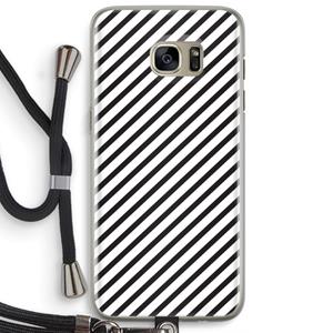 CaseCompany Strepen zwart-wit: Samsung Galaxy S7 Edge Transparant Hoesje met koord