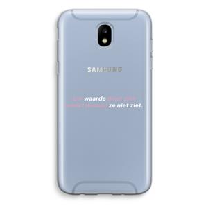 CaseCompany uw waarde daalt niet: Samsung Galaxy J5 (2017) Transparant Hoesje