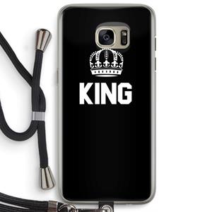 CaseCompany King zwart: Samsung Galaxy S7 Edge Transparant Hoesje met koord