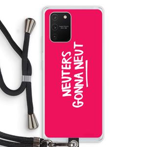 CaseCompany Neuters (roze): Samsung Galaxy S10 Lite Transparant Hoesje met koord