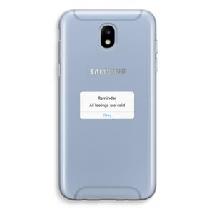 CaseCompany Reminder: Samsung Galaxy J5 (2017) Transparant Hoesje