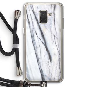 CaseCompany Gestreepte marmer: Samsung Galaxy A8 (2018) Transparant Hoesje met koord