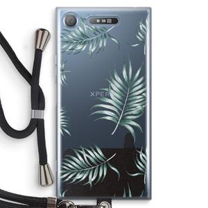 CaseCompany Simple leaves: Sony Xperia XZ1 Transparant Hoesje met koord