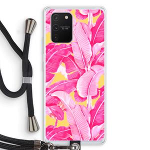 CaseCompany Pink Banana: Samsung Galaxy S10 Lite Transparant Hoesje met koord
