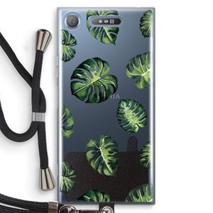 CaseCompany Tropische bladeren: Sony Xperia XZ1 Transparant Hoesje met koord