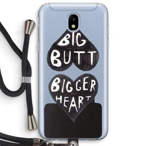 CaseCompany Big butt bigger heart: Samsung Galaxy J5 (2017) Transparant Hoesje met koord