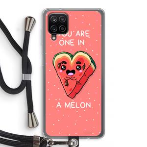 CaseCompany One In A Melon: Samsung Galaxy A12 Transparant Hoesje met koord