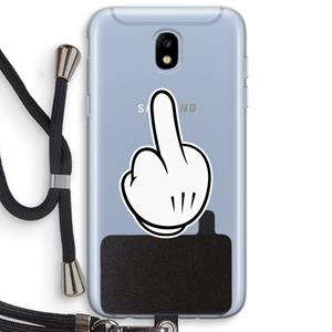 CaseCompany Middle finger white: Samsung Galaxy J5 (2017) Transparant Hoesje met koord