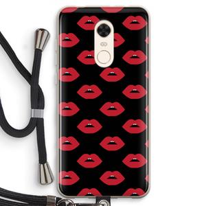 CaseCompany Lips: Xiaomi Redmi 5 Transparant Hoesje met koord