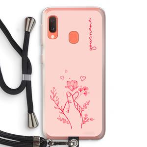 CaseCompany Giving Flowers: Samsung Galaxy A20e Transparant Hoesje met koord