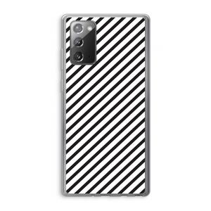 CaseCompany Strepen zwart-wit: Samsung Galaxy Note 20 / Note 20 5G Transparant Hoesje