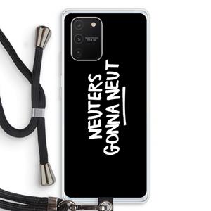 CaseCompany Neuters (zwart): Samsung Galaxy S10 Lite Transparant Hoesje met koord