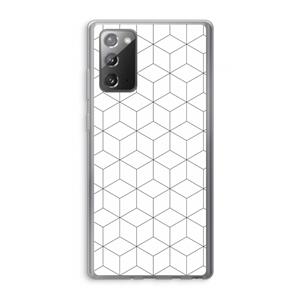 CaseCompany Zwart-witte kubussen: Samsung Galaxy Note 20 / Note 20 5G Transparant Hoesje
