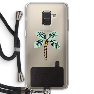 CaseCompany Palmboom: Samsung Galaxy A8 (2018) Transparant Hoesje met koord