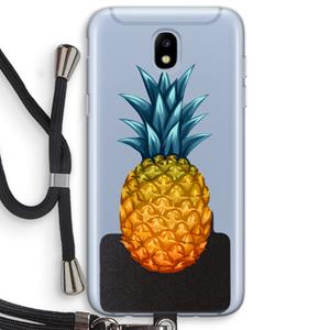 CaseCompany Grote ananas: Samsung Galaxy J5 (2017) Transparant Hoesje met koord