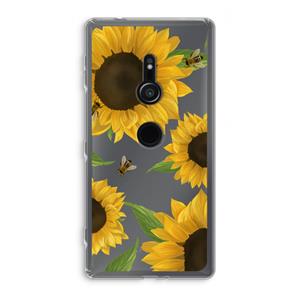 CaseCompany Sunflower and bees: Sony Xperia XZ2 Transparant Hoesje