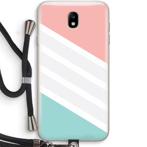 CaseCompany Strepen pastel: Samsung Galaxy J7 (2017) Transparant Hoesje met koord