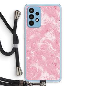 CaseCompany Abstract Painting Pink: Samsung Galaxy A52 Transparant Hoesje met koord