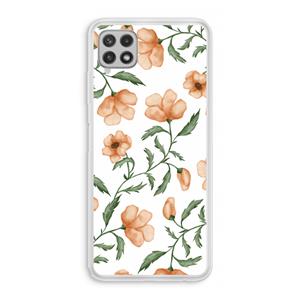 CaseCompany Peachy flowers: Samsung Galaxy A22 4G Transparant Hoesje