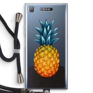 CaseCompany Grote ananas: Sony Xperia XZ1 Transparant Hoesje met koord
