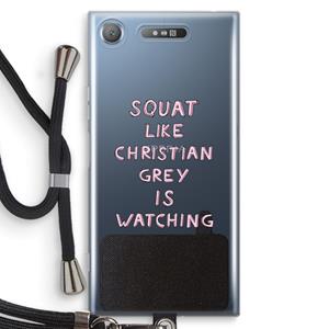 CaseCompany Christian Grey: Sony Xperia XZ1 Transparant Hoesje met koord