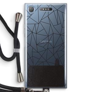 CaseCompany Geometrische lijnen zwart: Sony Xperia XZ1 Transparant Hoesje met koord