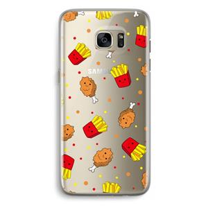 CaseCompany Chicken 'n Fries: Samsung Galaxy S7 Edge Transparant Hoesje