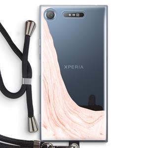 CaseCompany Peach bath: Sony Xperia XZ1 Transparant Hoesje met koord