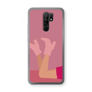 CaseCompany Pink boots: Xiaomi Redmi 9 Transparant Hoesje