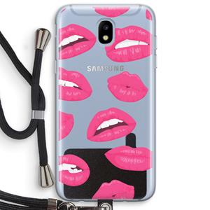 CaseCompany Bite my lip: Samsung Galaxy J5 (2017) Transparant Hoesje met koord
