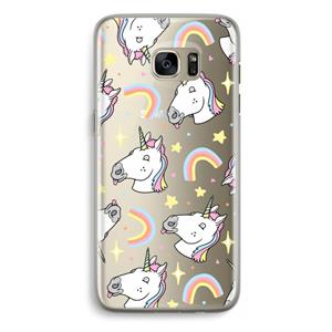 CaseCompany Rainbow Unicorn: Samsung Galaxy S7 Edge Transparant Hoesje
