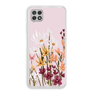 CaseCompany Painted wildflowers: Samsung Galaxy A22 4G Transparant Hoesje