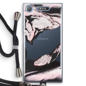 CaseCompany Roze stroom: Sony Xperia XZ1 Transparant Hoesje met koord