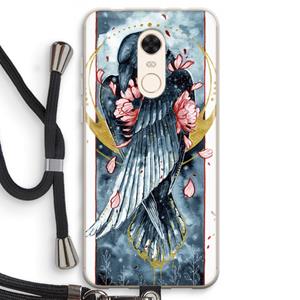 CaseCompany Golden Raven: Xiaomi Redmi 5 Transparant Hoesje met koord