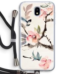 CaseCompany Japanse bloemen: Samsung Galaxy J5 (2017) Transparant Hoesje met koord
