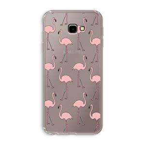 CaseCompany Anything Flamingoes: Samsung Galaxy J4 Plus Transparant Hoesje