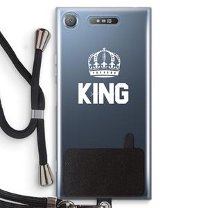 CaseCompany King zwart: Sony Xperia XZ1 Transparant Hoesje met koord