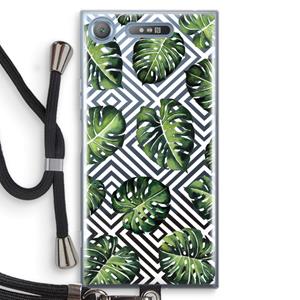 CaseCompany Geometrische jungle: Sony Xperia XZ1 Transparant Hoesje met koord