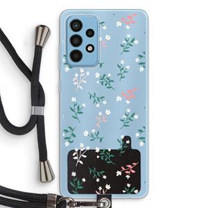 CaseCompany Small white flowers: Samsung Galaxy A52 Transparant Hoesje met koord