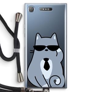 CaseCompany Cool cat: Sony Xperia XZ1 Transparant Hoesje met koord