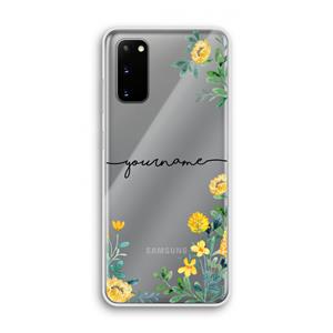 CaseCompany Gele bloemen: Samsung Galaxy S20 Transparant Hoesje