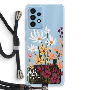 CaseCompany Painted wildflowers: Samsung Galaxy A52 Transparant Hoesje met koord