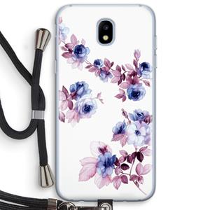 CaseCompany Waterverf bloemen: Samsung Galaxy J5 (2017) Transparant Hoesje met koord
